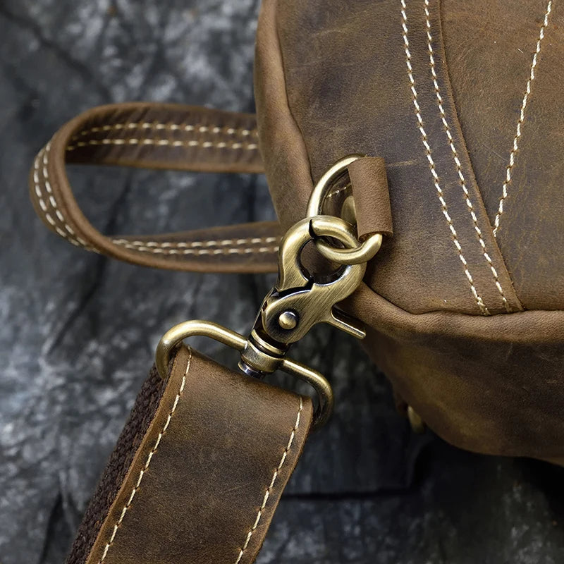 Blanche: Timeless Trek - Crazy Horse Leather Sling Bag / Chest Bag