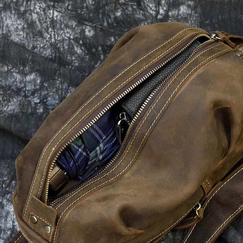Blanche: Timeless Trek - Crazy Horse Leather Sling Bag / Chest Bag