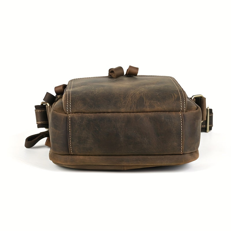 Stanley: Vintage Cowhide Leather Multifunctional Crossbody Shoulder Bag