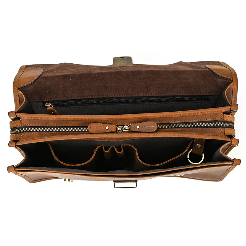 Ulric: Executive Dual-Use Leather Briefcase: The Ultimate Office & Travel Tote