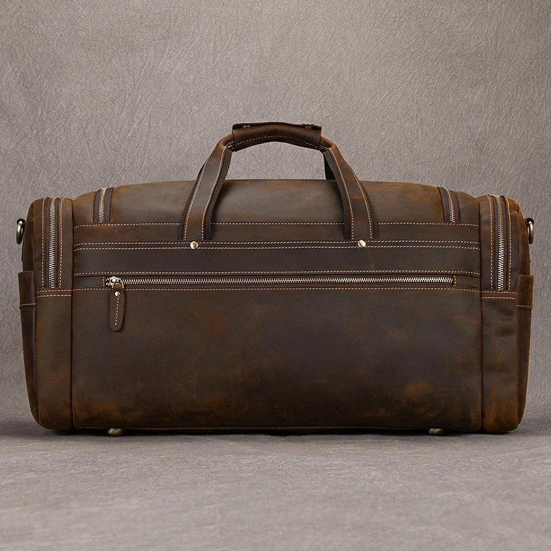 Gudrun: Vintage Wanderlust - Genuine Crazy Horse Leather Duffle Bag