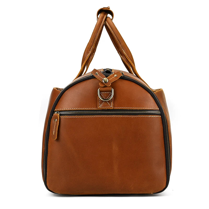 Winifred: Elite Crazy Horse Leather Travel Suit Bag – Ultimate Business Duffle Bag