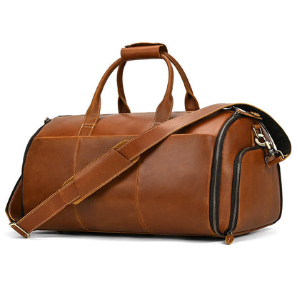 Winifred: Elite Crazy Horse Leather Travel Suit Bag – Ultimate Business Duffle Bag