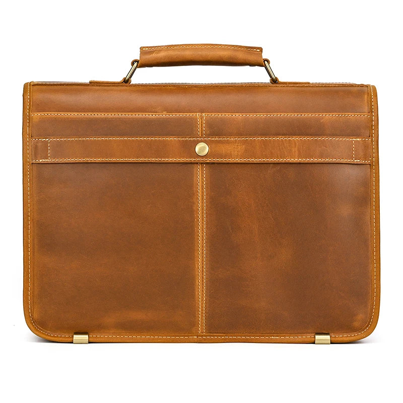 Wulfstan: Versatile Elegance: Genuine Leather Laptop Bag & Business Briefcase for Professionals