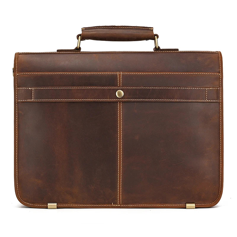 Wulfstan: Versatile Elegance: Genuine Leather Laptop Bag & Business Briefcase for Professionals