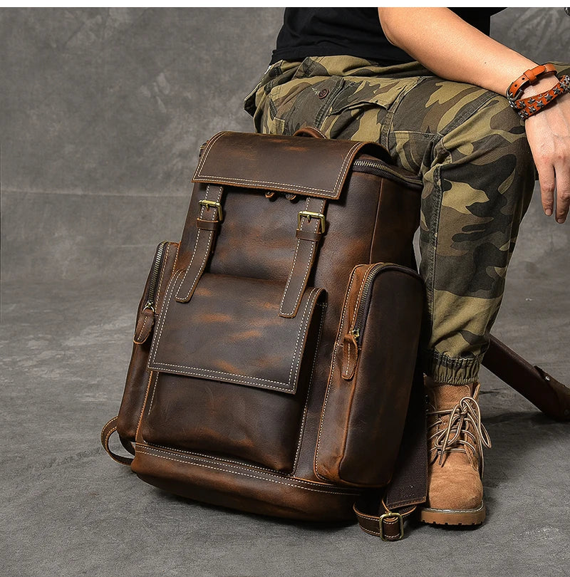 Theobald: Adventurer's Choice - Vintage Crazy Horse Leather Backpack