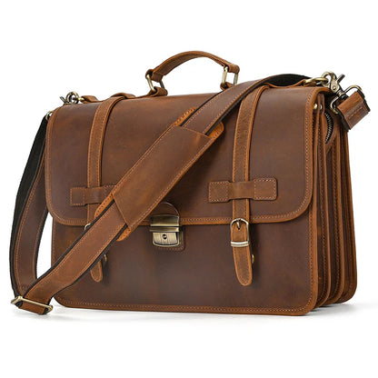 Ulric: Executive Dual-Use Leather Briefcase: The Ultimate Office & Travel Tote