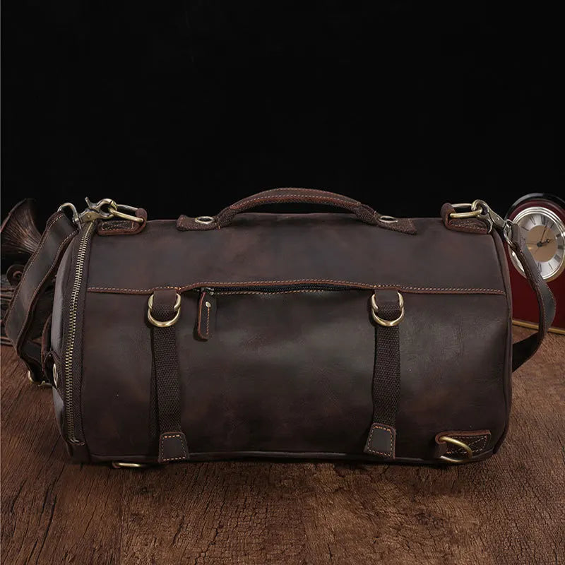 Walter: Timeless Traveler - Vintage Crazy Horse Leather Duffle Bag