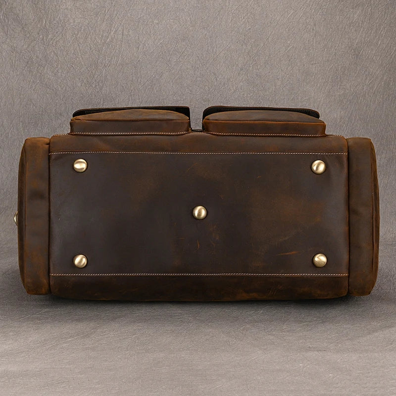 Gudrun: Vintage Wanderlust - Genuine Crazy Horse Leather Duffle Bag