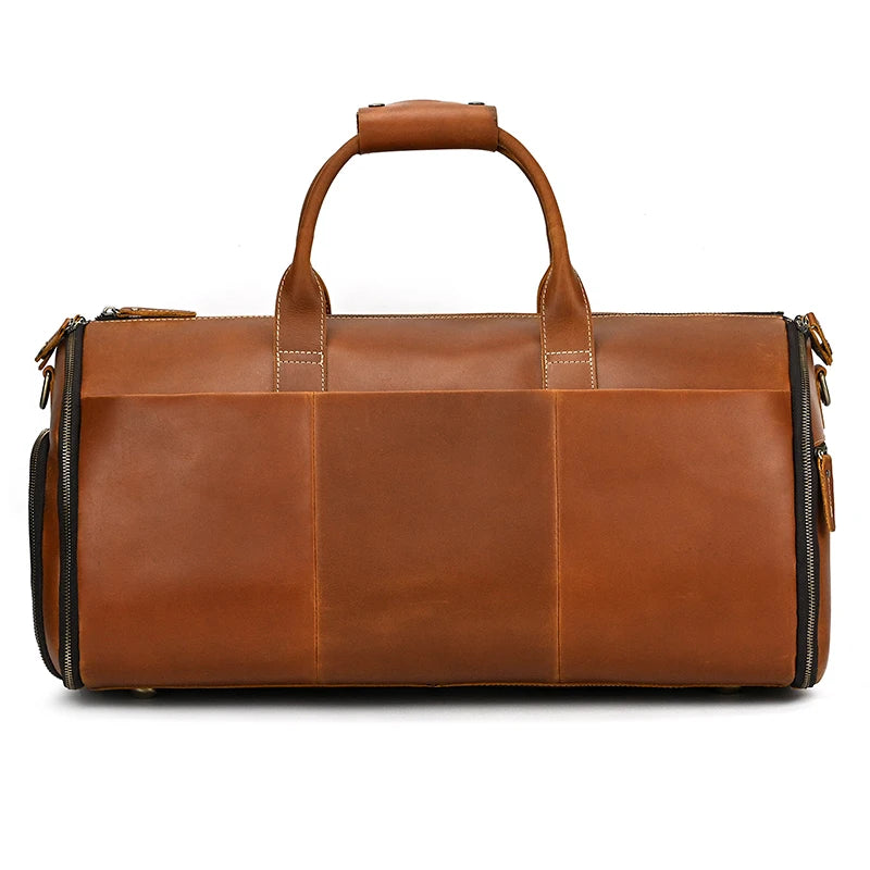 Winifred: Elite Crazy Horse Leather Travel Suit Bag – Ultimate Business Duffle Bag