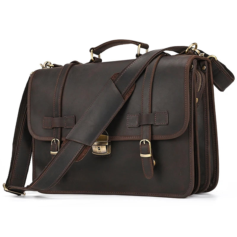 Ulric: Executive Dual-Use Leather Briefcase: The Ultimate Office & Travel Tote