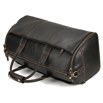 Winifred: Elite Crazy Horse Leather Travel Suit Bag – Ultimate Business Duffle Bag