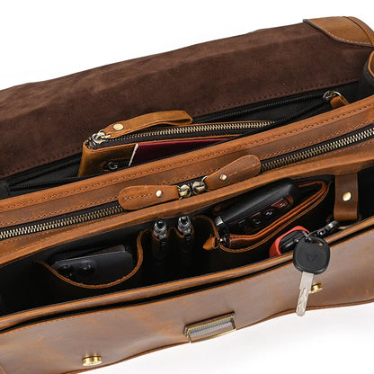 Ulric: Executive Dual-Use Leather Briefcase: The Ultimate Office & Travel Tote