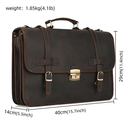 Ulric: Executive Dual-Use Leather Briefcase: The Ultimate Office & Travel Tote