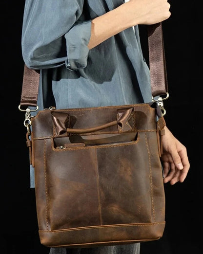 Oswald: Handmade Crazy Horse Leather Retro Shoulder Bag