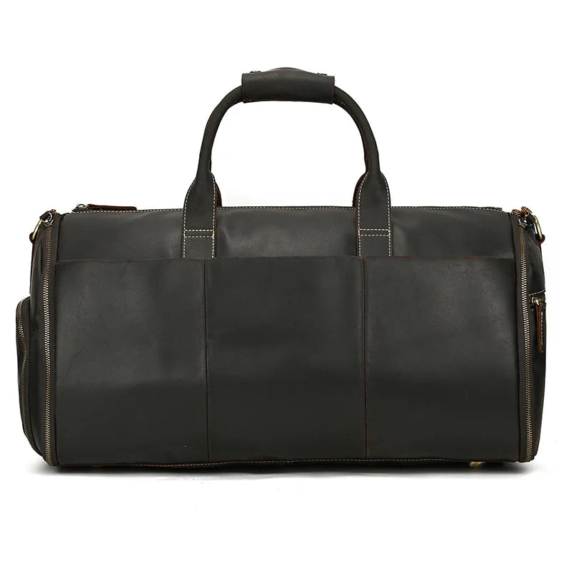 Winifred: Elite Crazy Horse Leather Travel Suit Bag – Ultimate Business Duffle Bag