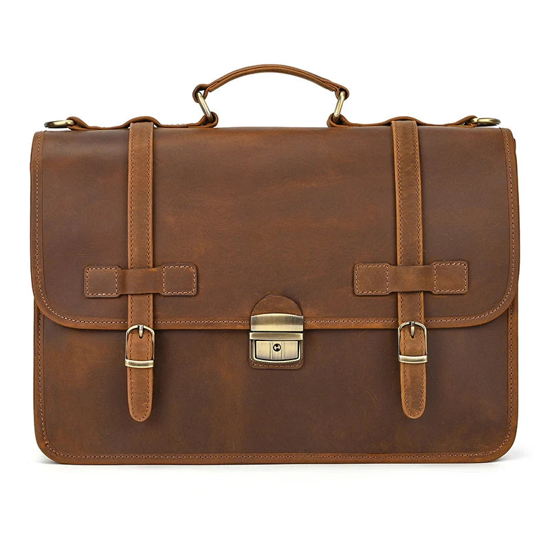 Ulric: Executive Dual-Use Leather Briefcase: The Ultimate Office & Travel Tote