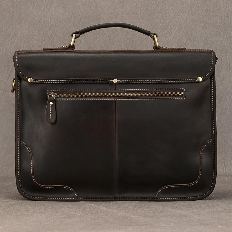 Ranulf: Executive Elegance: Premium Cowskin Leather Briefcase