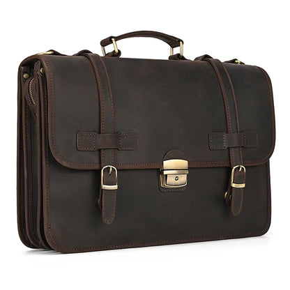 Ulric: Executive Dual-Use Leather Briefcase: The Ultimate Office & Travel Tote