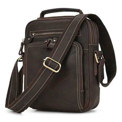 Felix: Vintage Crazy Horse Leather Messenger Shoulder Bag