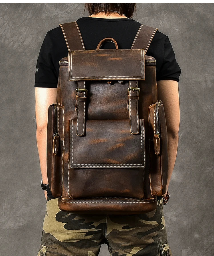 Theobald: Adventurer's Choice - Vintage Crazy Horse Leather Backpack