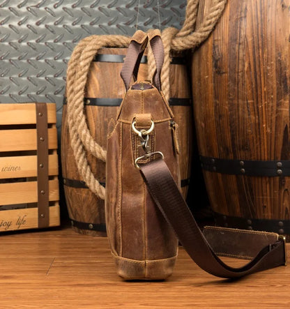 Oswald: Handmade Crazy Horse Leather Retro Shoulder Bag