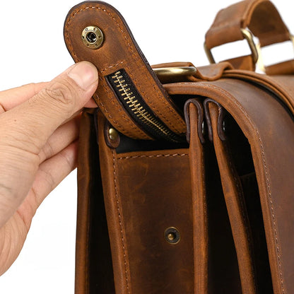 Ulric: Executive Dual-Use Leather Briefcase: The Ultimate Office & Travel Tote