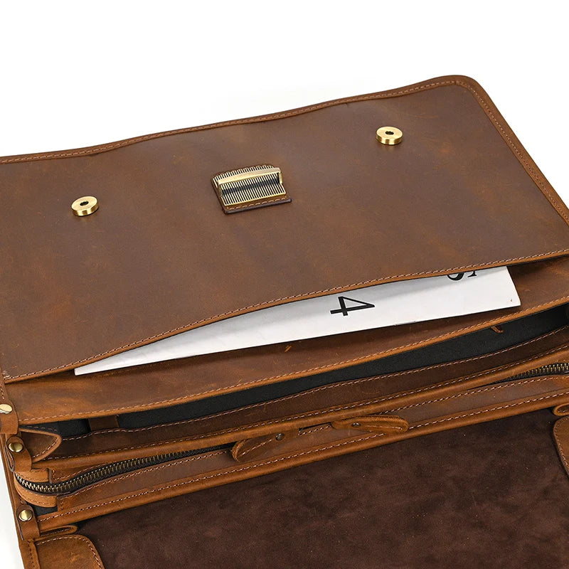 Ulric: Executive Dual-Use Leather Briefcase: The Ultimate Office & Travel Tote