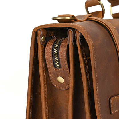 Ulric: Executive Dual-Use Leather Briefcase: The Ultimate Office & Travel Tote