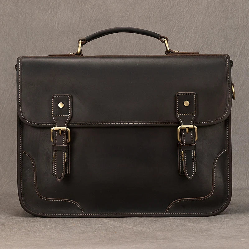 Ranulf: Executive Elegance: Premium Cowskin Leather Briefcase