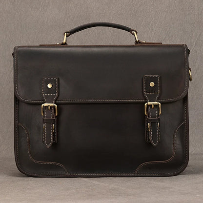 Ranulf: Executive Elegance: Premium Cowskin Leather Briefcase