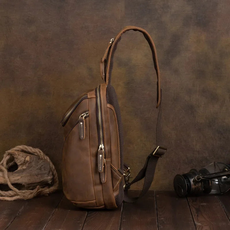 Hildegard: Retro Luxe Leather Crossbody Bag - Premium Travel Companion