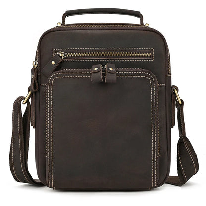 Felix: Vintage Crazy Horse Leather Messenger Shoulder Bag