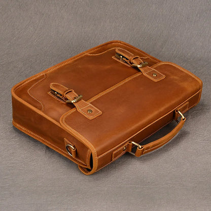 Ranulf: Executive Elegance: Premium Cowskin Leather Briefcase