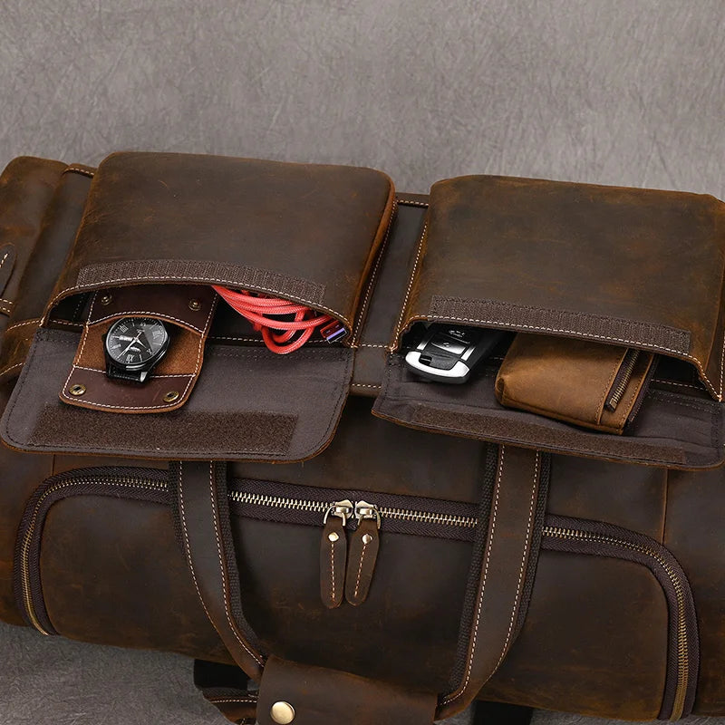 Gudrun: Vintage Wanderlust - Genuine Crazy Horse Leather Duffle Bag