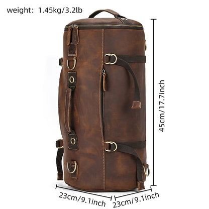 Walter: Timeless Traveler - Vintage Crazy Horse Leather Duffle Bag