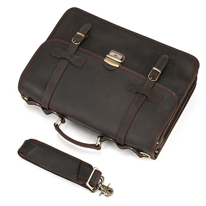 Ulric: Executive Dual-Use Leather Briefcase: The Ultimate Office & Travel Tote