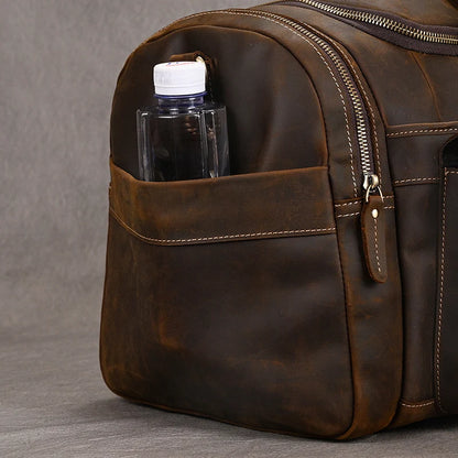 Gudrun: Vintage Wanderlust - Genuine Crazy Horse Leather Duffle Bag