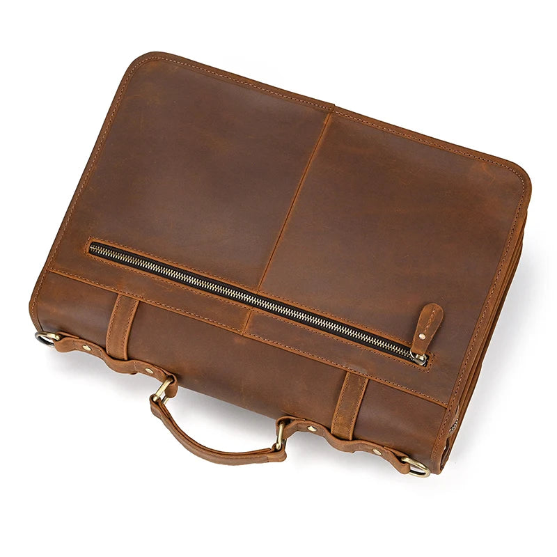 Ulric: Executive Dual-Use Leather Briefcase: The Ultimate Office & Travel Tote