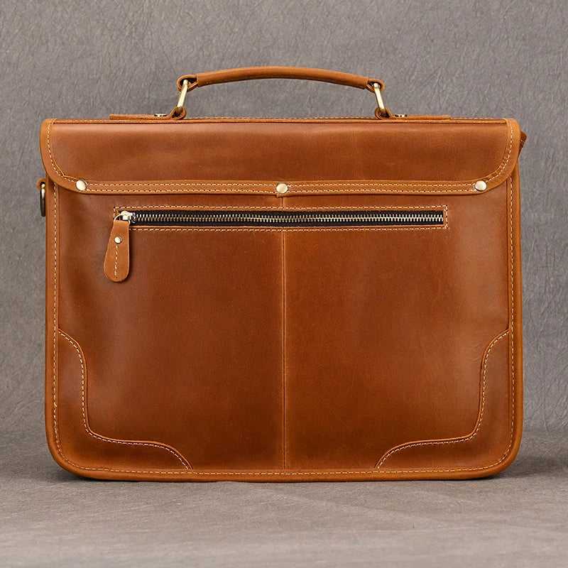 Ranulf: Executive Elegance: Premium Cowskin Leather Briefcase