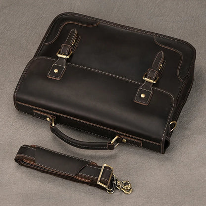 Ranulf: Executive Elegance: Premium Cowskin Leather Briefcase