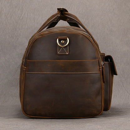 Gudrun: Vintage Wanderlust - Genuine Crazy Horse Leather Duffle Bag