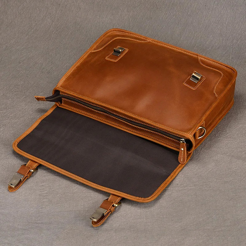 Ranulf: Executive Elegance: Premium Cowskin Leather Briefcase