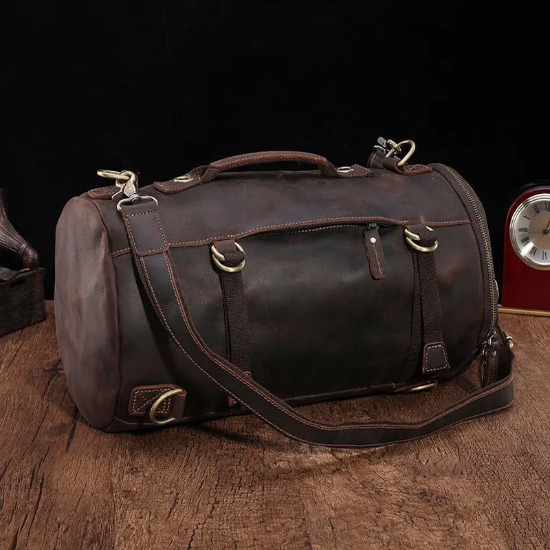 Walter: Timeless Traveler - Vintage Crazy Horse Leather Duffle Bag