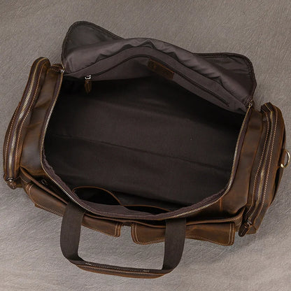 Gudrun: Vintage Wanderlust - Genuine Crazy Horse Leather Duffle Bag