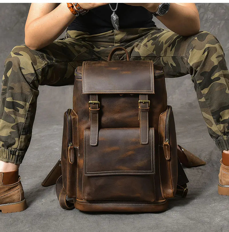 Theobald: Adventurer's Choice - Vintage Crazy Horse Leather Backpack