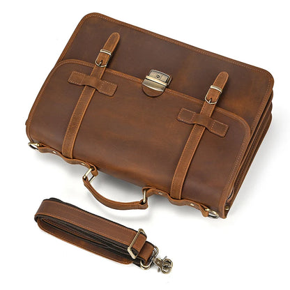 Ulric: Executive Dual-Use Leather Briefcase: The Ultimate Office & Travel Tote