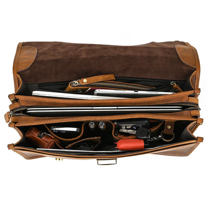 Ulric: Executive Dual-Use Leather Briefcase: The Ultimate Office & Travel Tote