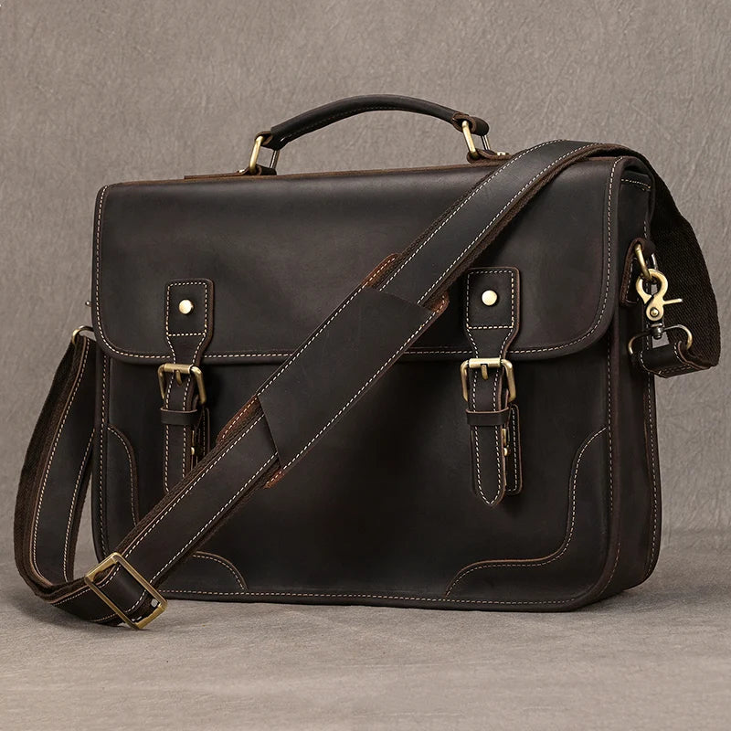 Ranulf: Executive Elegance: Premium Cowskin Leather Briefcase