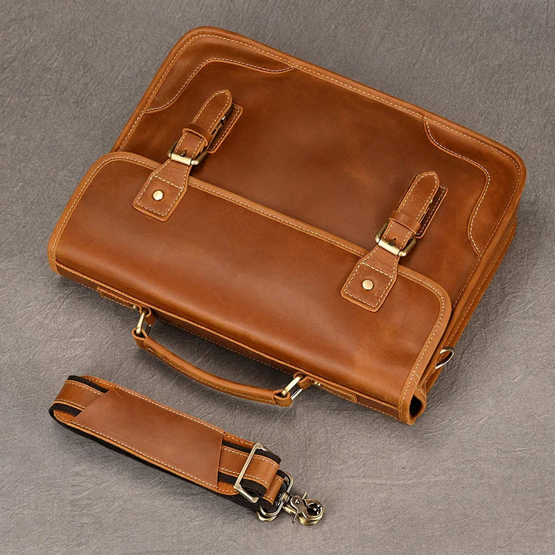 Ranulf: Executive Elegance: Premium Cowskin Leather Briefcase